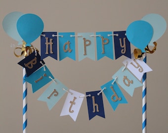 Bunting Cake Topper, Personalised Cake Topper, Birthday Bunting Cake Topper