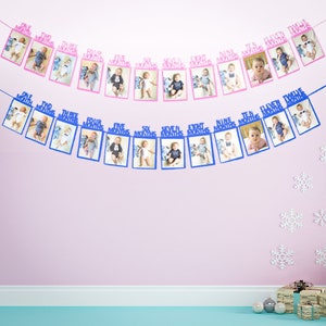 First Birthday Banner 12 month Flags Bunting Decor Decoration 1st —-12FLAG—-