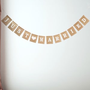 Just Married Bunting Banner Hessian Garland Wedding Decor Decoration Rustic Lace