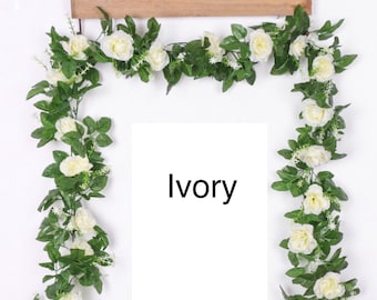 Artificial Rose Silk Vine flowers|Wall Decals Vines Plants|Fake Rose Flowers Rattan garland