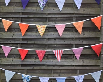 FABRIC BUNTING BANNER Clearance, 10ft/20ft/40ft/120ft.Bright garland to decorate any size space.