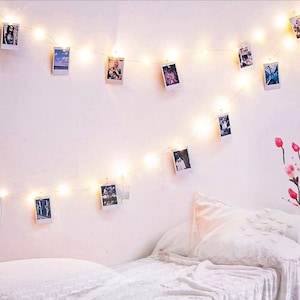 Luces de clip LED, pinza para ropa, colgador de fotos, cadena con pilas