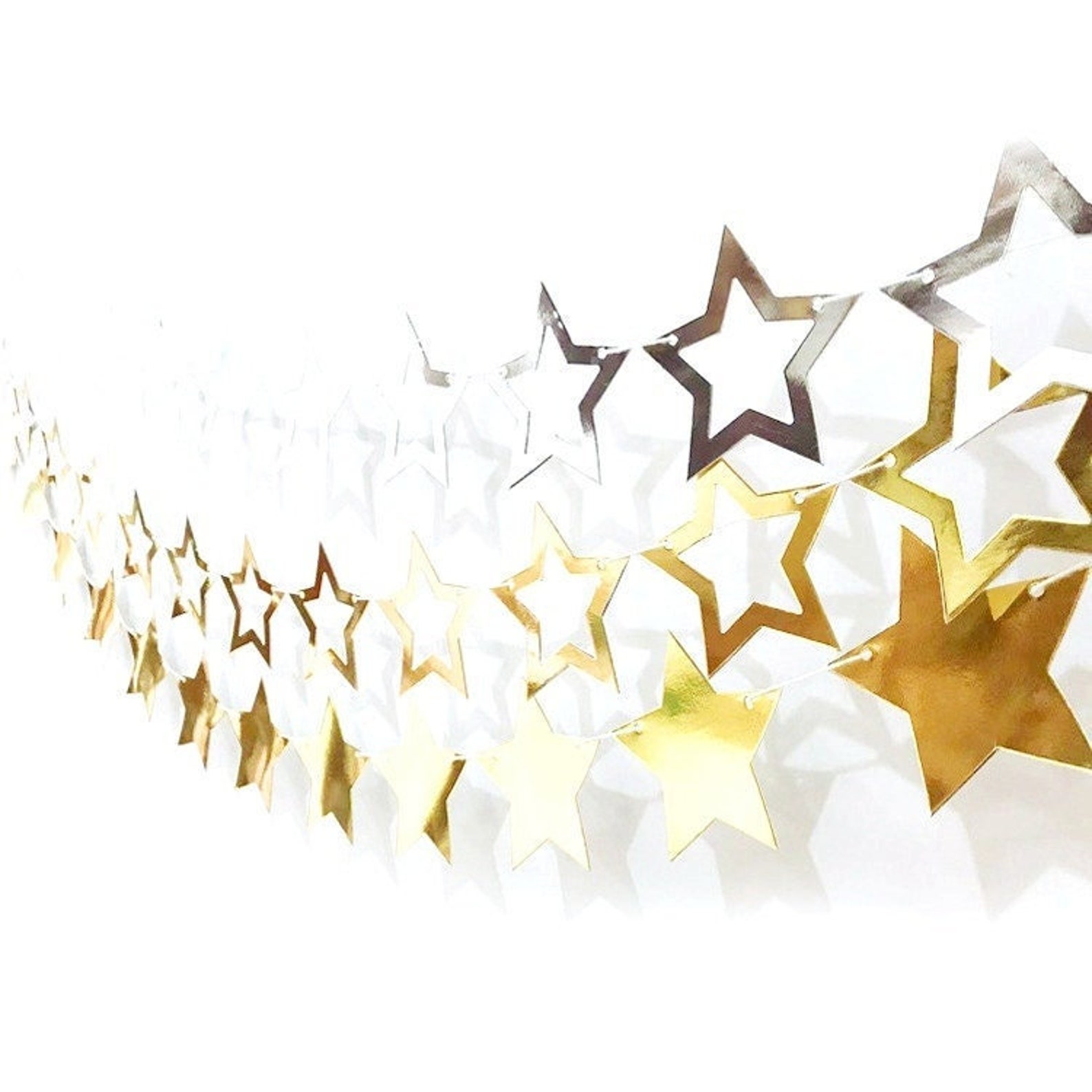 Gold Star Garland, Gold Star Bunting, Gold Wedding Decorations ...