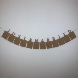 JUST MARRIED Bunting Banner Garland Wedding Decor Decoration
