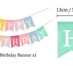 HAPPY BIRTHDAY BUNTING Hessian Party Banner Decoration Decor Burlap zdjęcie 6