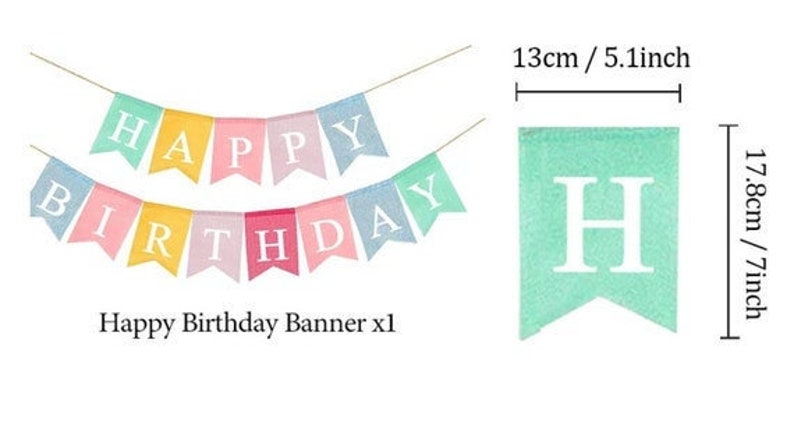 HAPPY BIRTHDAY BUNTING Hessian Party Banner Decoration Decor Burlap zdjęcie 6