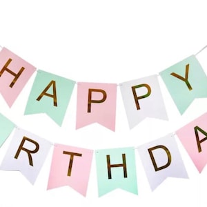 Happy Birthday Girlande aus Girlande, Wimpelkette, Partydekoration