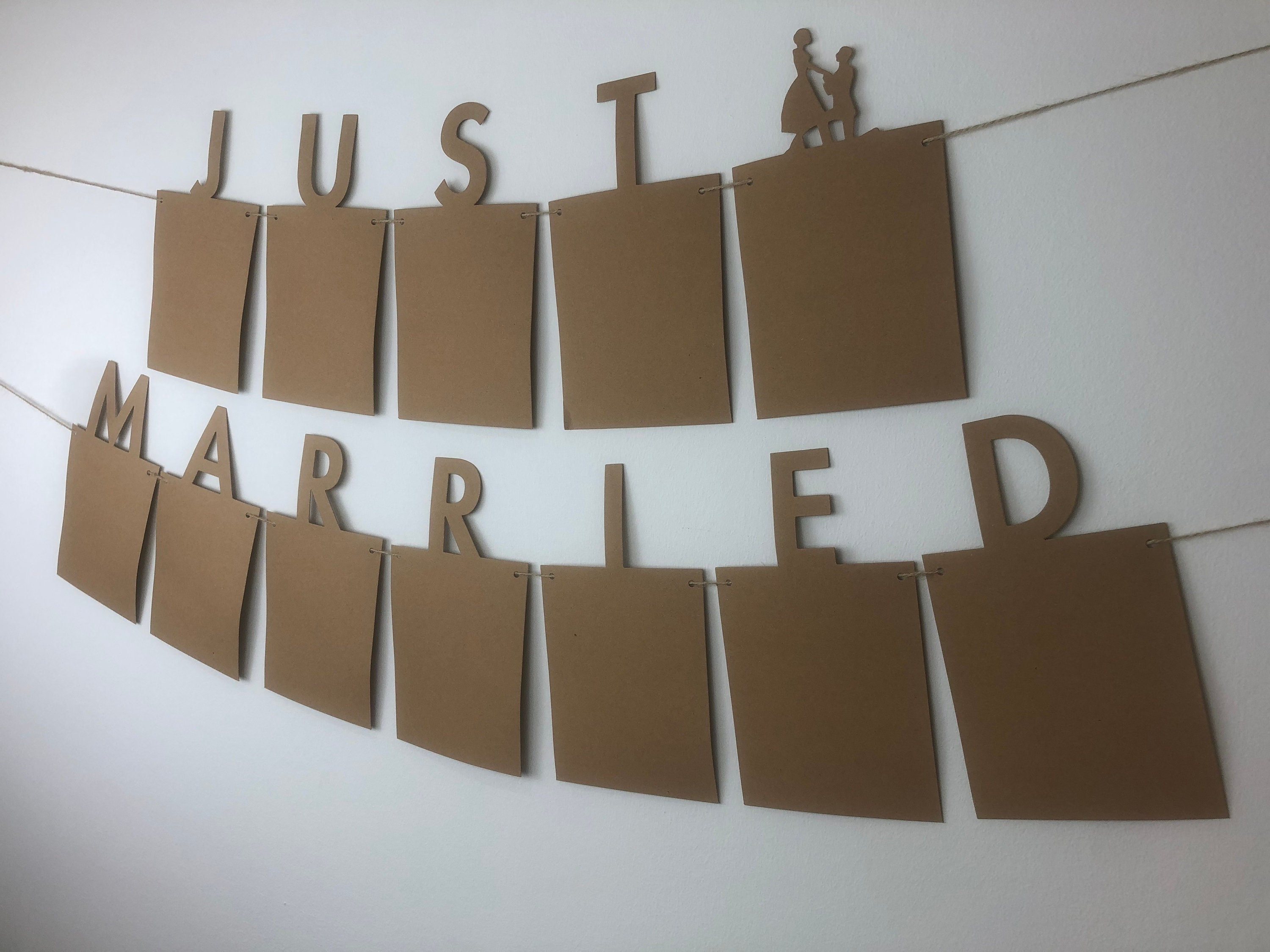 Just Married Bunting Banner Garland Wedding Decor Decoration