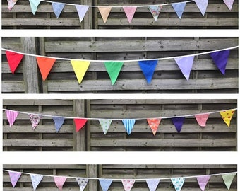 FABRIC BUNTING BANNER Clearance, 10ft/20ft/40ft/120ft.Bright garland to decorate any size space