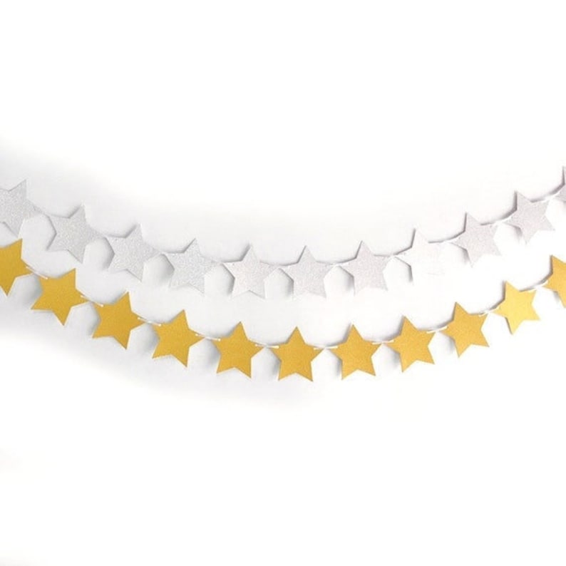 Ginger Ray Rose Gold Star Garland – 5 M Lange Sterngirlande, Metallisch Für Party-Deko