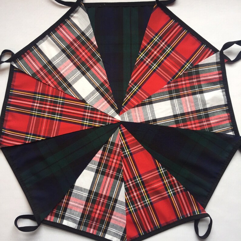 FABRIC BUNTING. Clearance, 10ft/20ft/40ft/120ft.Bright garland decorate Scottish Scotland Mixed tartan Christmas burns night Hogmanay Flag mix tar