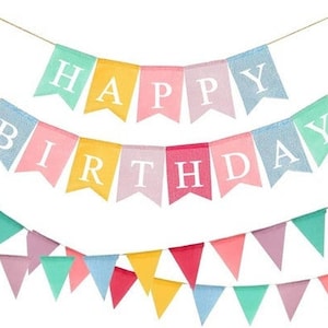HAPPY BIRTHDAY WUNSCH Girlande, Jute Girlande, Jute Girlande