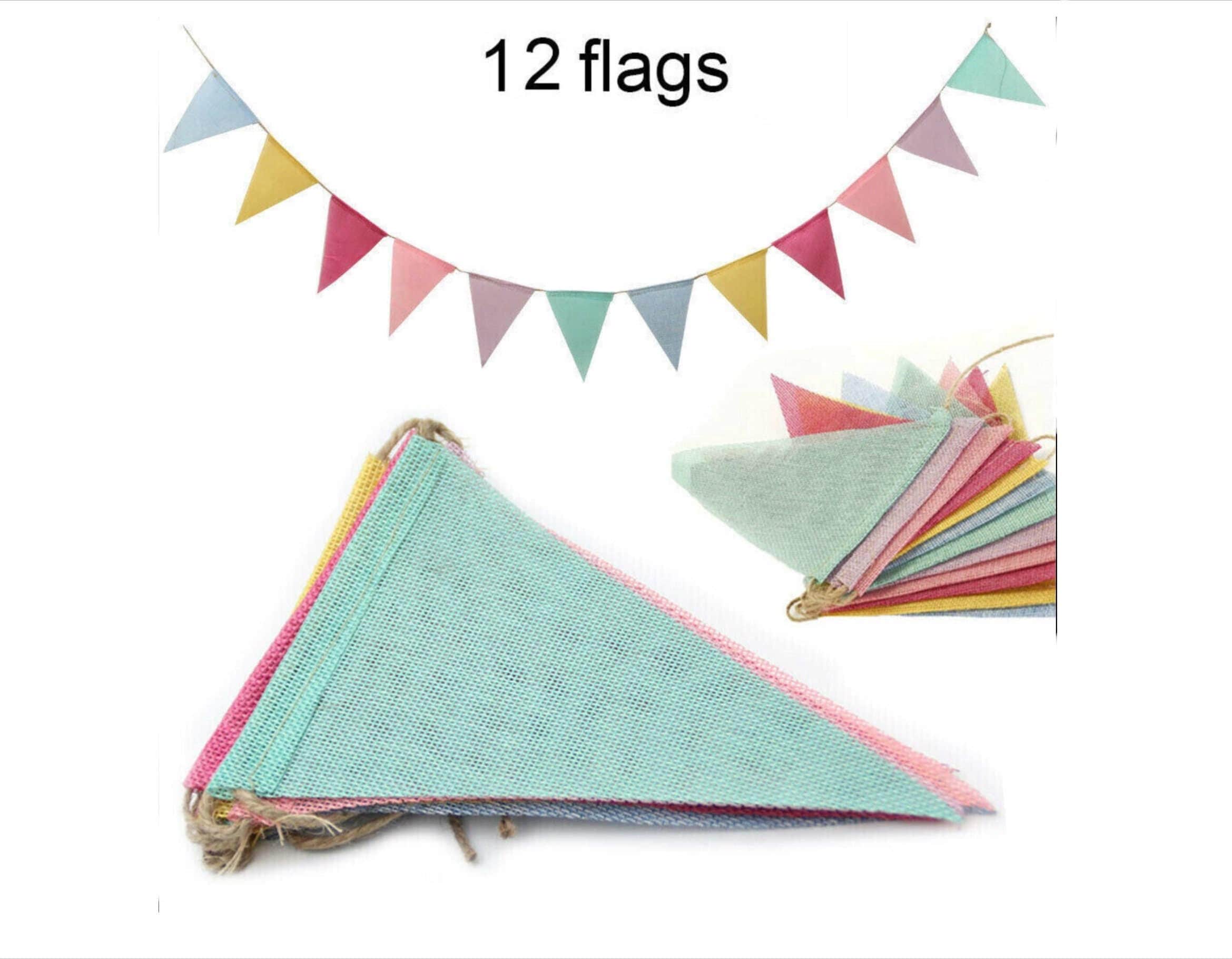 Regenbogen-Wimpelkette 'Happy Birthday' Aus Jute – Bunte Geburtstagsdekoration, Bereits Aufgefädelt