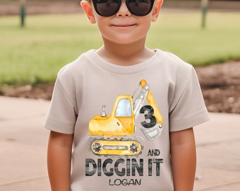 Construction Birthday Shirt - Boy's Construction Tee - Sweatshirt, and T-Shirt Available