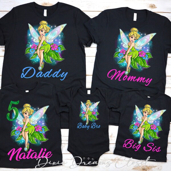 Tinkerbell Birthday Shirt - Tinkerbell Matching Family Birthday Shirts- Sweatshirt and T-Shirt Available