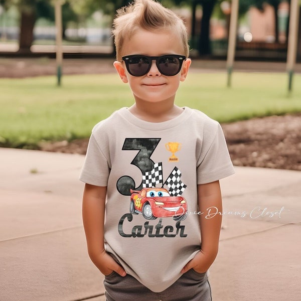 Disney Cars Birthday Shirt - Lightning McQueen Tee - Raglan, Sweatshirt, and T-Shirt Available