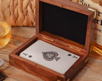 Playing Cards In Wooden Gift Storage Box