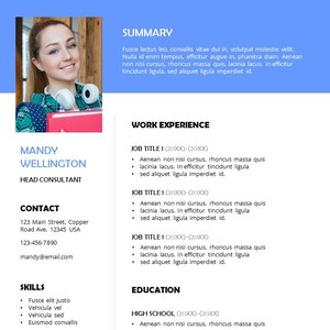 Basic Resume Template |  Professional Resume Template | Resume Template with Photo | Editable Resume | Resume Template Digital Download