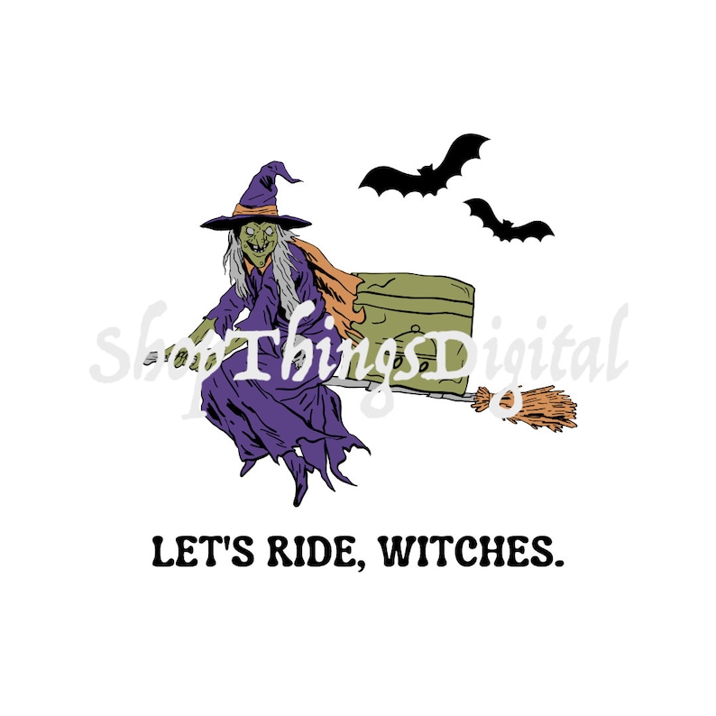 Let's Ride Witches SVG PNG Halloween SVG Retro - Etsy