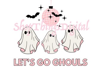Lets Go Ghouls Halloween SVG PNG | Halloween SVG | Retro Halloween svg | Spooky svg | Ghost Cowgirl svg | Files for Cricut