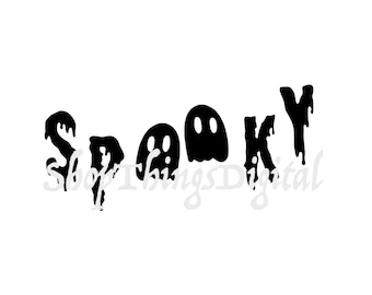 Spooky Ghosts Halloween SVG PNG | Halloween SVG | Retro Halloween svg | Spooky svg | Ghost svg | Bat svg | Spooky Vibes Files for Cricut