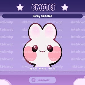 BUNNY ANIMATED EMOTE | Twitch | Discord | YouTube | Streaming | Cute Kawaii Chibi Bunny Emoji Emote Animated Gif