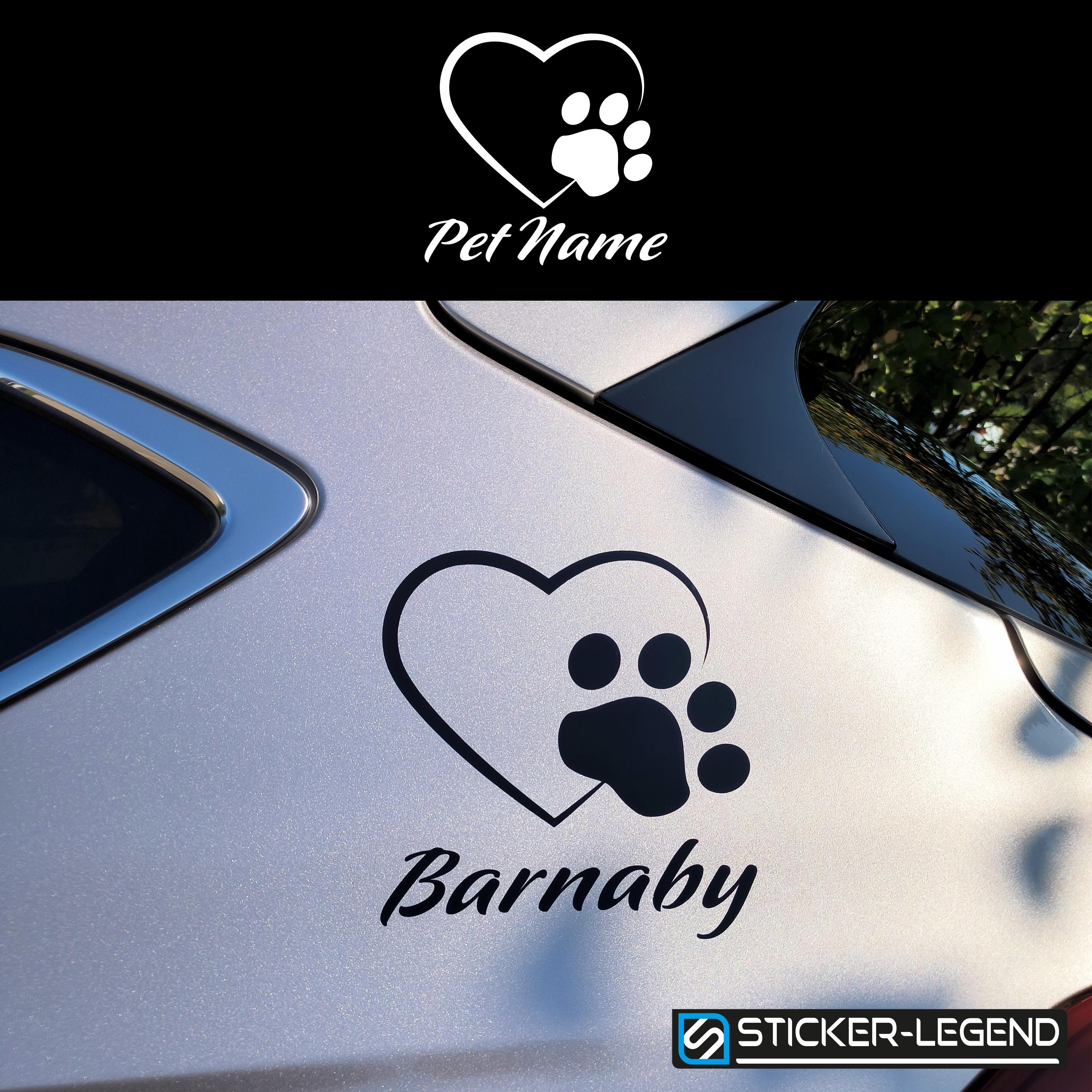 Adesivo Vinile Cuore Con Impronta Zampa Cane 10 Cm - Per Auto, Finestre, Pareti, Multicolore - Foto 8