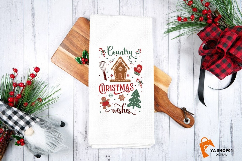Christmas Kitchen Towels SVG Bundle, Towel Bundle SVG, Apron Cooking Quotes Png, Christmas