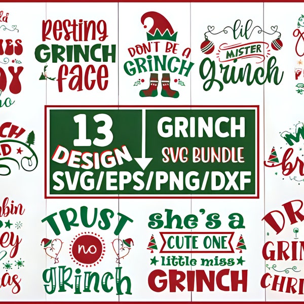 Grinch Svg Bundle, Digital Vector Cut Files, Unique Designs, The Grinch Bundle, Grinch Christmas png, Christmas Design