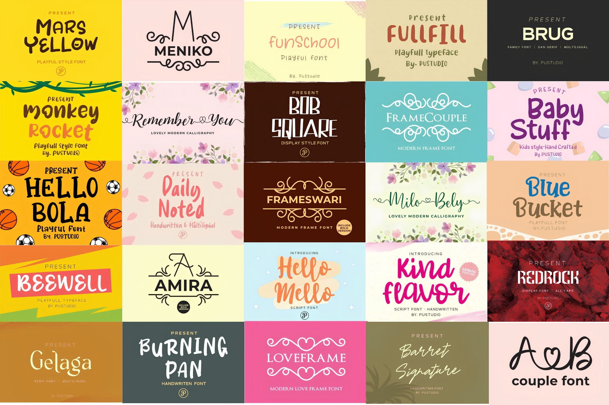 The Ultimate 25 Fonts Bundle , Fun Font , Font Bundle , Cute Font ...