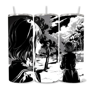 Manga Tumbler Wrap 20oz Skinny Tumbler PNG , Colorful Museum Quality Japanese Style Cute Manga Art Design Tumbler Wraps