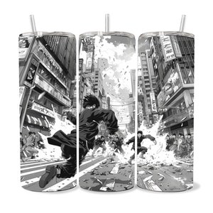 Manga Tumbler Wrap 20oz Skinny Tumbler PNG , Colorful Museum Quality Japanese Style Cute Manga Art Design Tumbler Wraps
