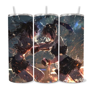 Anime beker wrap 20oz skinny beker, kleurrijke museumkwaliteit Japanse stijl schattige anime kunst png-ontwerp beker wraps