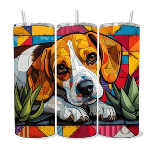Beagle Dog Pet 20oz Tumbler Wrap, Colorful and Customizable, Beagle Museum Quality Art Cup Wraps