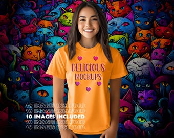 Mustard Yellow Bella Canvas 3001 T-Shirt Mockup for Etsy & Amazon + Revolutionary Social Media Marketing Kit - 10  Fully Optimized Images