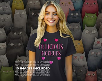 Dark Grey Bella Canvas 3001 T-Shirt Mockup for Etsy & Amazon + Revolutionary Social Media Marketing Kit - 10 Fully Optimized Gray tee Images