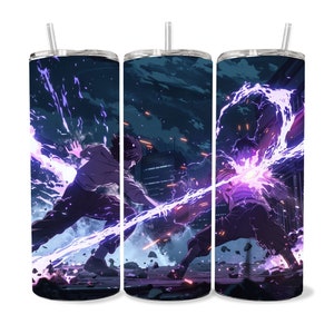 Anime Tumbler Wrap 20oz Skinny Tumbler , Colorful Museum Quality Japanese Style Cute Anime Art PNG Design Tumbler Wraps