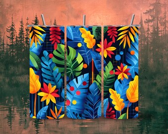 Monstera Indoor Plants Tumbler Wrap 20oz Skinny Tumbler, Colorful Museum Quality, Cacti, Succulents, Flowers Drinkware Wraps .