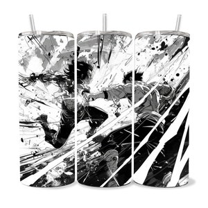Manga Tumbler Wrap 20oz Skinny Tumbler PNG , Colorful Museum Quality Japanese Style Cute Manga Art Design Tumbler Wraps