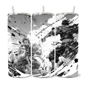 Manga Tumbler Wrap 20oz Skinny Tumbler PNG , Colorful Museum Quality Japanese Style Cute Manga Art Design Tumbler Wraps
