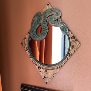 Gothic Snake Mirror - Wooden Decorative Mirror