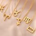 18K Gold Plated Zodiac Sign Necklace, 12 Horoscope Signs Necklaces, 12 ...