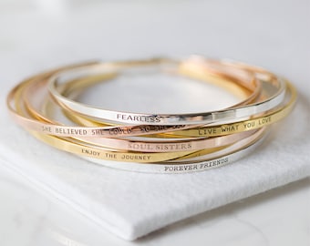 Laser Engraved Adjustable Bracelet, Copper Bracelet With Custom Text, Custom Name Slogan Text Bracelet, Personalized Bracelet Gifts