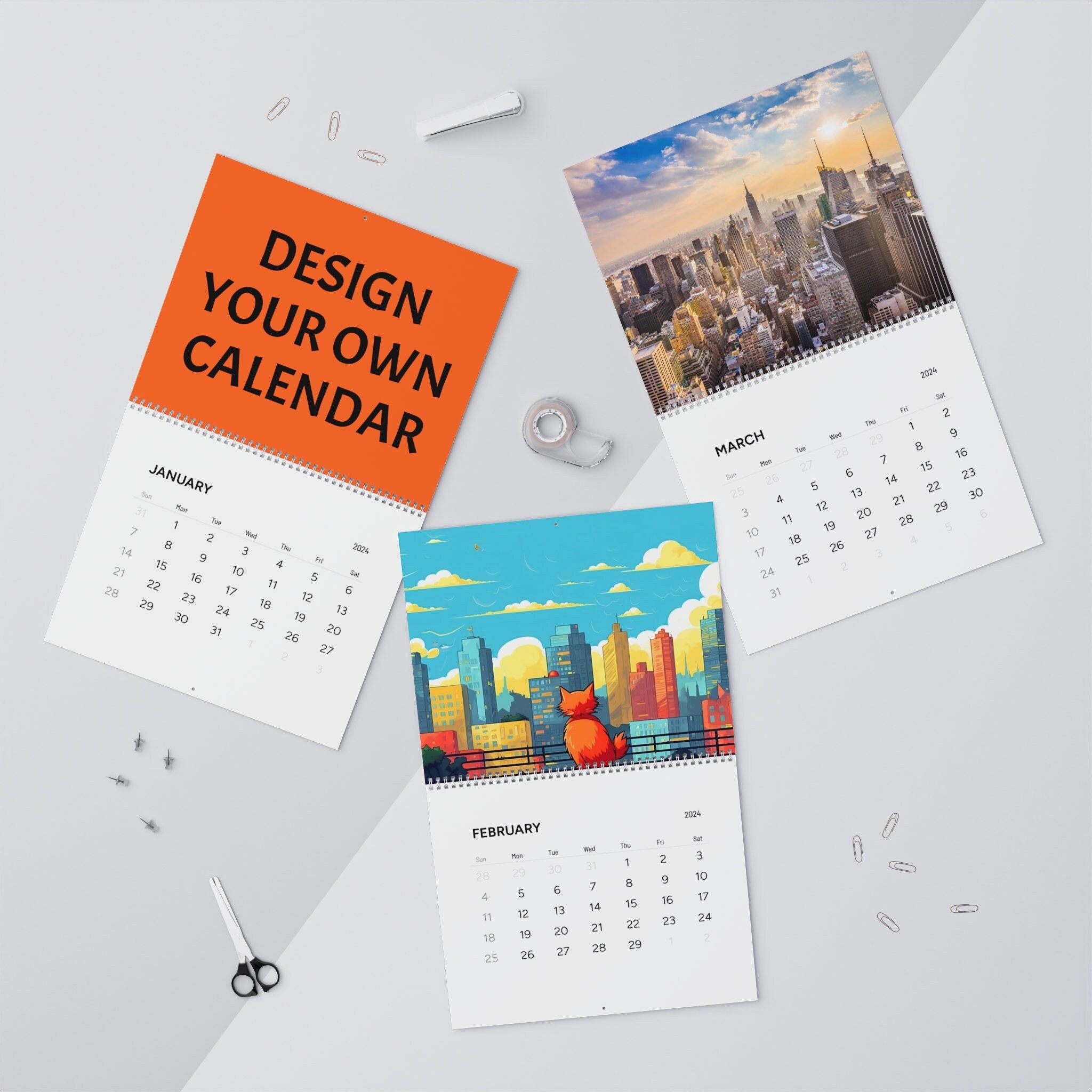 Custom Wall Calendar, Custom Calendar 2024, Personalized Calendar