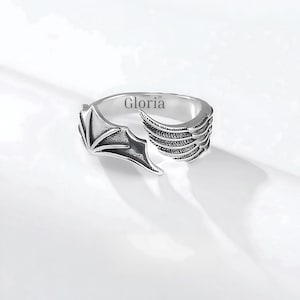 Personalized Angel And Devil Ring, Inner Engraving, Custom Engraving Silver Plated Ring, Gifts For Men And Women, Unique Gift