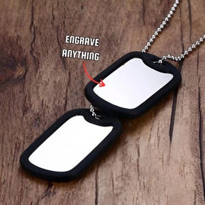 Personalized Army Dog Tags With Rubber Lining, Army Steel Dog Tags, Military Dog Tag, Necklace, Pendant, Gifts for Men, Military accessories