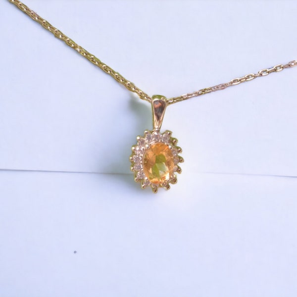 Sunny Citrine Silver Necklace - Collar Style | 925 Sterling Silver