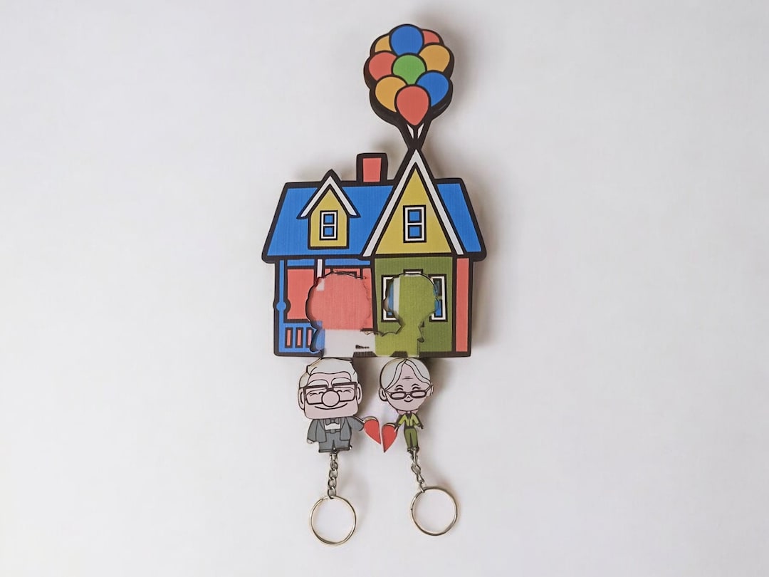 Up House Key Holder Couples Keychain Wall Decoration MDF Key Rack