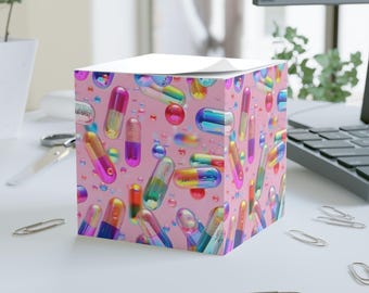 Vibrant Note Cube: Trendy Desk Accessory, Fun Stationery Gift