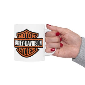 Taza de cerámica Harley Davidson con aspecto agrietado, regalo, 11 oz, 15 oz, decoración de cocina, artículos para beber